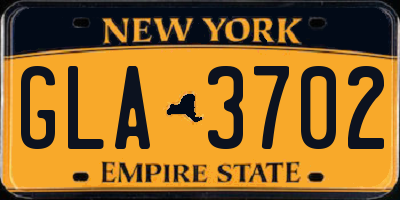 NY license plate GLA3702