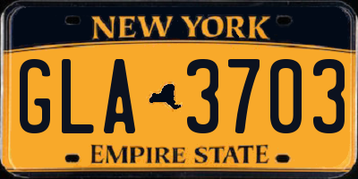 NY license plate GLA3703