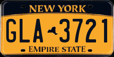 NY license plate GLA3721