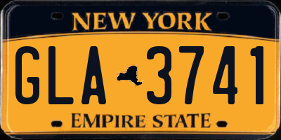 NY license plate GLA3741