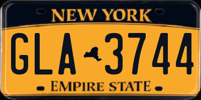NY license plate GLA3744