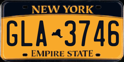 NY license plate GLA3746