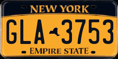 NY license plate GLA3753