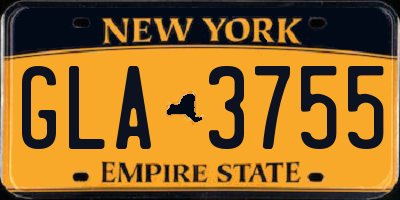 NY license plate GLA3755