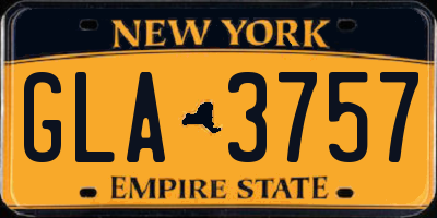 NY license plate GLA3757