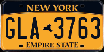 NY license plate GLA3763