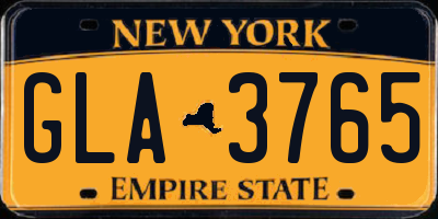NY license plate GLA3765