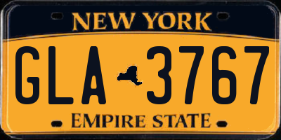NY license plate GLA3767