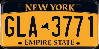 NY license plate GLA3771