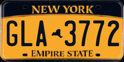 NY license plate GLA3772