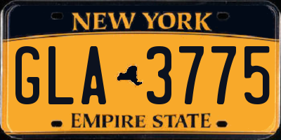 NY license plate GLA3775