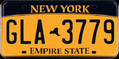 NY license plate GLA3779