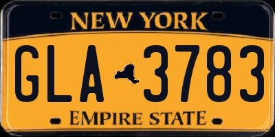 NY license plate GLA3783