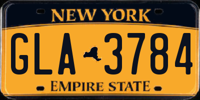 NY license plate GLA3784