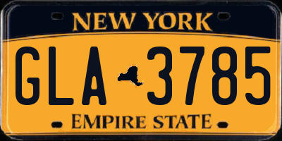 NY license plate GLA3785