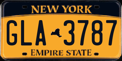 NY license plate GLA3787