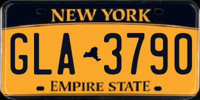 NY license plate GLA3790