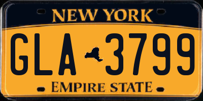 NY license plate GLA3799