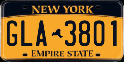 NY license plate GLA3801