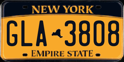 NY license plate GLA3808