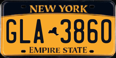 NY license plate GLA3860