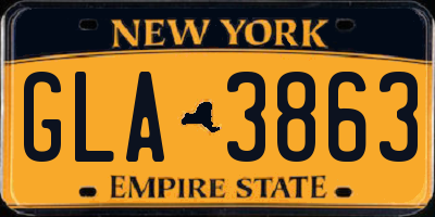 NY license plate GLA3863