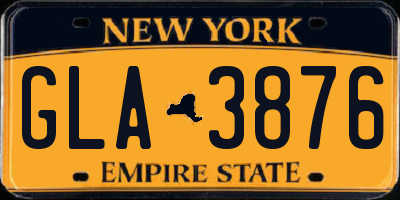 NY license plate GLA3876