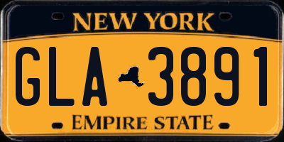 NY license plate GLA3891