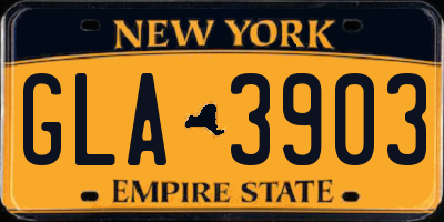 NY license plate GLA3903