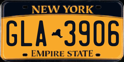 NY license plate GLA3906