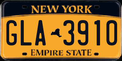 NY license plate GLA3910