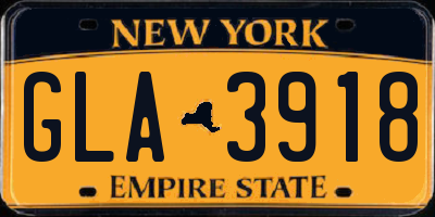 NY license plate GLA3918