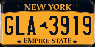 NY license plate GLA3919