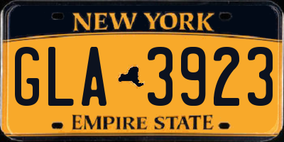 NY license plate GLA3923