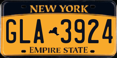 NY license plate GLA3924