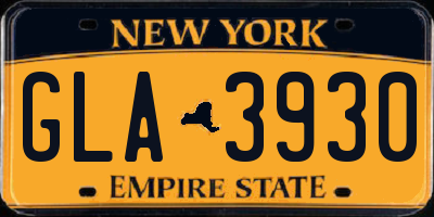 NY license plate GLA3930