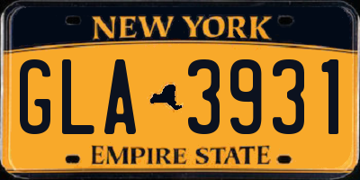 NY license plate GLA3931