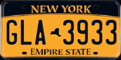 NY license plate GLA3933
