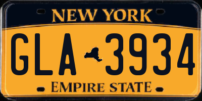 NY license plate GLA3934