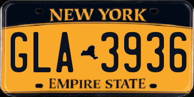 NY license plate GLA3936