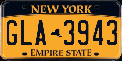 NY license plate GLA3943