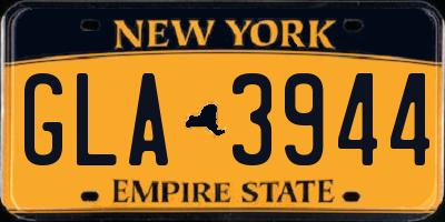 NY license plate GLA3944