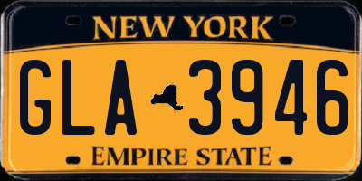 NY license plate GLA3946