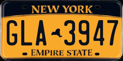NY license plate GLA3947