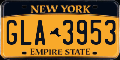 NY license plate GLA3953