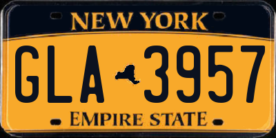 NY license plate GLA3957