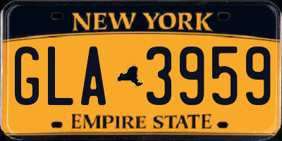 NY license plate GLA3959