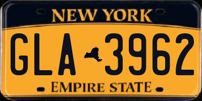 NY license plate GLA3962