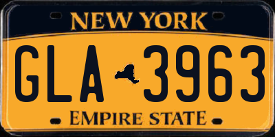 NY license plate GLA3963