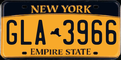 NY license plate GLA3966
